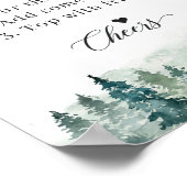 Brautparty Mimosa Bar Sign Winter Pine Trees Poster (Ecke)