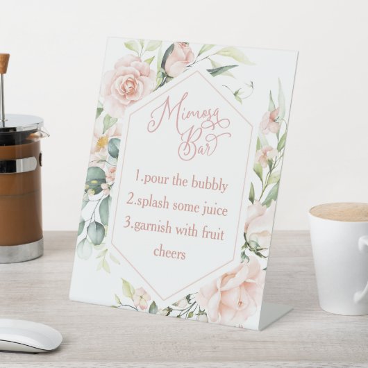 Brautparty mimosa Bar Sockelschild (In SItu)