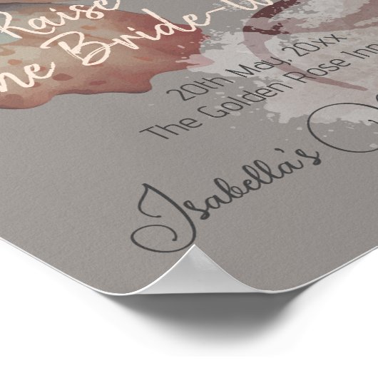 Brautparty Mimosa Bar Tabletop Poster (Ecke)