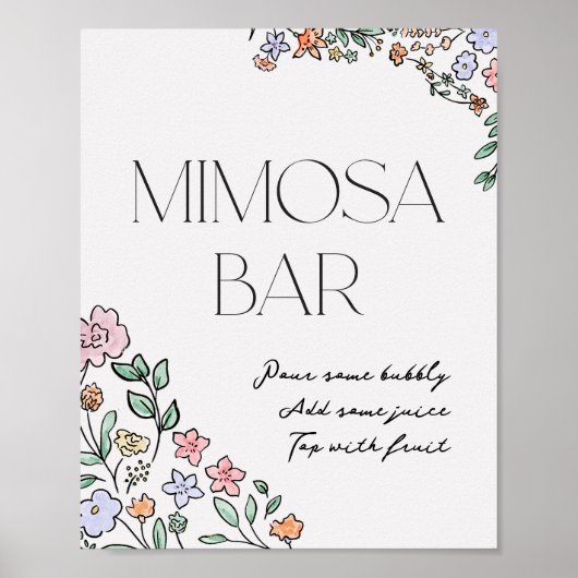 Brautparty Mimosa Sign Poster (Vorne)