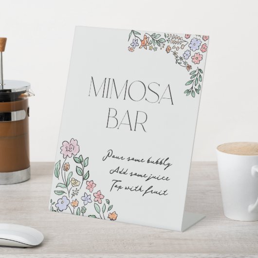 Brautparty Mimosa Sign Sockelschild (In SItu)