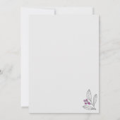 Brautparty Minimalistische Lila Blätter Berries Einladung (Rückseite)
