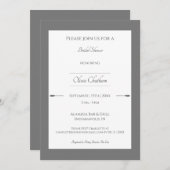 Brautparty Minimalistische Pfeile | Grau Einladung (Vorne/Hinten)