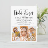 Brautparty Minimalistischer QR-Code Einfaches Foto Einladung (Stehend Vorderseite)