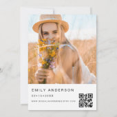 Brautparty Minimalistischer QR-Code Einfaches Foto Einladung (Rückseite)