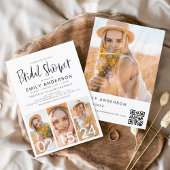 Brautparty Minimalistischer QR-Code Einfaches Foto Einladung