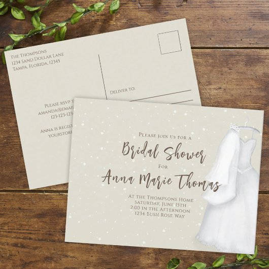 Brautparty Minimalistisches einfaches Hochzeitskle Postkarte
