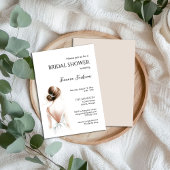 Brautparty mit Aquarellbraut Einladung