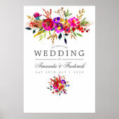 Brautparty mit Aquarellfarben Poster (Vorne)