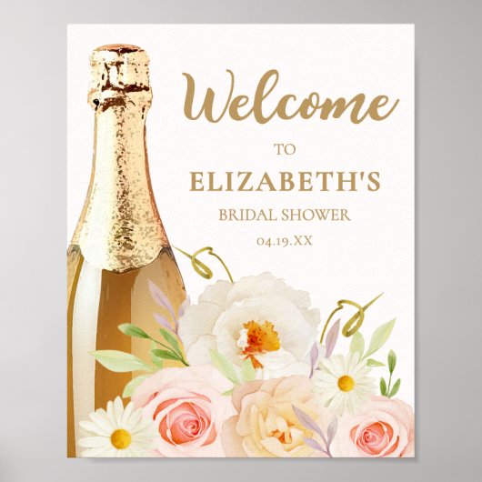 Brautparty mit Aquarellfarben Poster (Vorne)