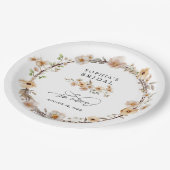 Brautparty mit beigen Wildblumen Pappteller (Schrägansicht)