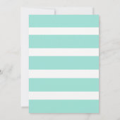 Brautparty mit blühenden Minzen Rosa Blume Streife Einladung (Rückseite)