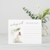 Brautparty mit Blumenmuster in Aquarellfarben Begleitkarte (Stehend Vorderseite)