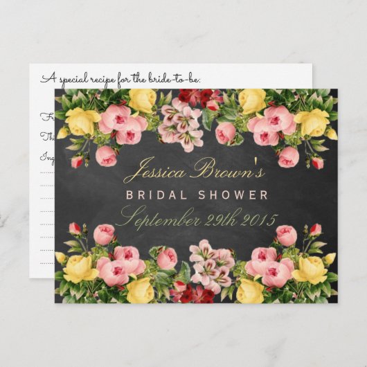 Brautparty mit Blumenmuster Postkarte (Vorne/Hinten)