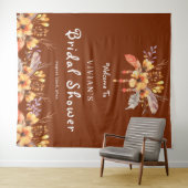 Brautparty mit Blumenrost willkommen Wandteppich (Beispiel (Horizontal))