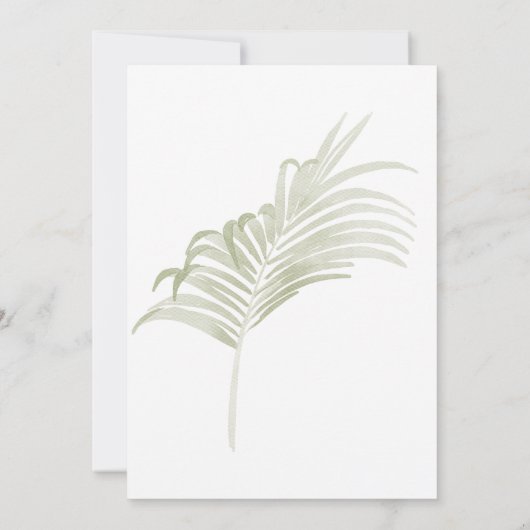 Brautparty mit Blütengrün und Blumen Einladung (Rückseite)