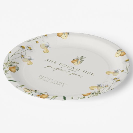 Brautparty mit Blütenpeeling Pappteller (Schrägansicht)