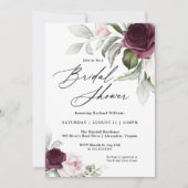 Brautparty mit botanischem Charme in Rosa und Pfla Einladung (Vorderseite)