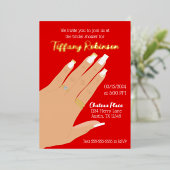 Brautparty mit dem Ring Real Folieneinladung (Stehend vorne)