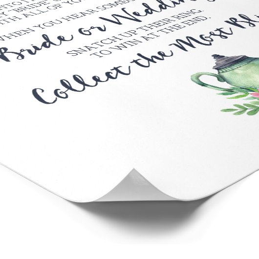 Brautparty mit einem Ring Game Sign Poster (Ecke)