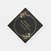 Brautparty mit einfachem Schwarz-Gold-Rahmen Serviette (Ecke)