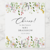 Brautparty mit einfachen Wildpflanzen Weinetikett (Einzelnes Label)