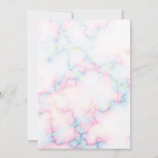 Brautparty mit farbenfrohen Marble Pattern Einladung (Rückseite)