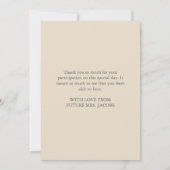 Brautparty mit Farbtönen Dankeskarte (Rückseite)