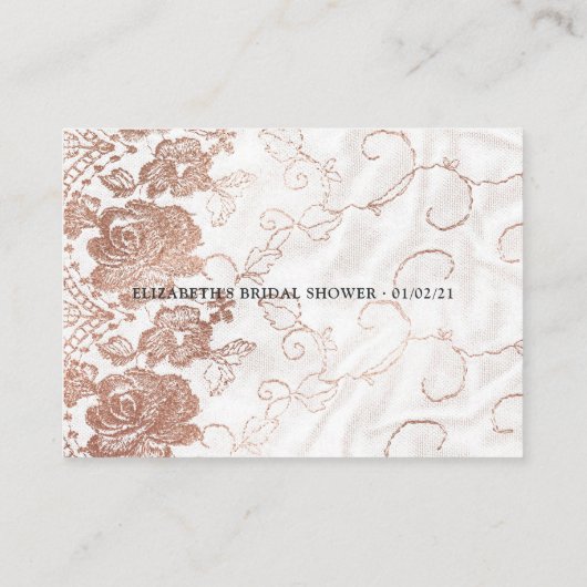 Brautparty mit Flora und Fauna Begleitkarte (Rückseite)