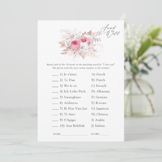 Brautparty mit Flora und Fauna Einladung (Stehend Vorderseite)