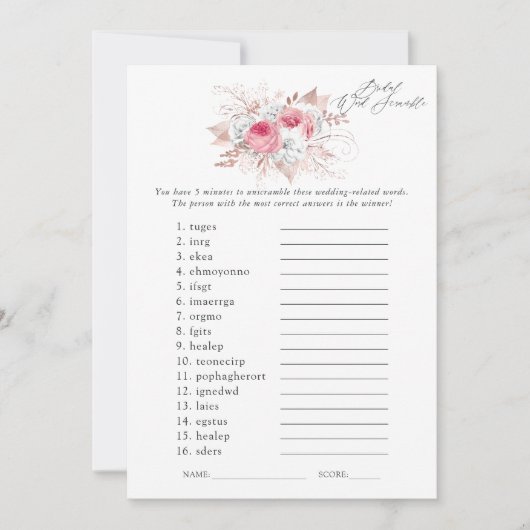 Brautparty mit Flora und Fauna Einladung (Vorderseite)