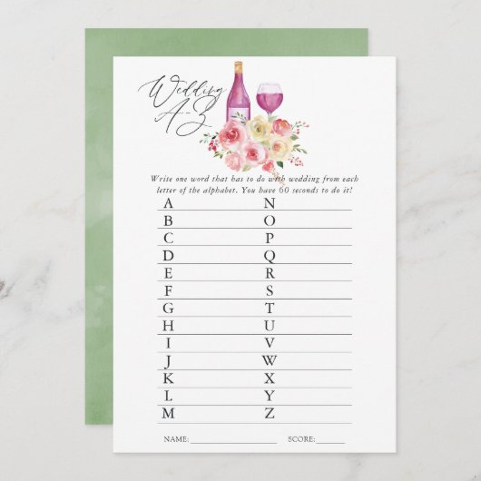 Brautparty mit floraler Note Einladung (Vorne/Hinten)