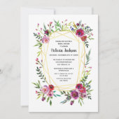 Brautparty mit geometrischem Planum aus Floral Gol Einladung (Vorderseite)