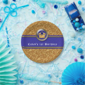 Brautparty mit Gold & Royal Blue Crown Custom Pappteller (Party)