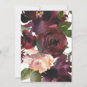 Brautparty mit goldfarbenem Burgund Einladung (Rückseite)