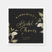 Brautparty mit goldfarbenem Schwarz Serviette (Vorderseite)