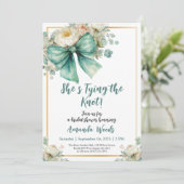 Brautparty mit grünem Bug Einladung (Stehend Vorderseite)