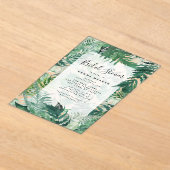 Brautparty mit handgemalten Leafy Fern Green Acryleinladungen (Ablage )