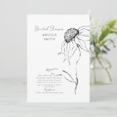 Brautparty mit handGezeichnet Sonnenblumen Einladung (Stehend Vorderseite)