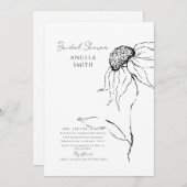 Brautparty mit handGezeichnet Sonnenblumen Einladung (Vorne/Hinten)