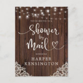 Brautparty mit Holzstring Lights Lace per Mail Einladungspostkarte (Vorderseite)