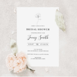 Brautparty mit illustrierter Blume Einladung