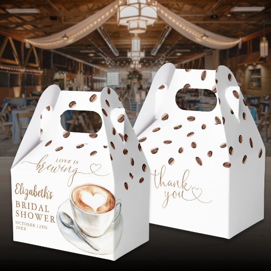 Brautparty mit Kaffee-Thema 'Love Is Brewing' Geschenkschachtel