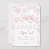 Brautparty mit leicht rosa Unterlage Einladung (Vorderseite)