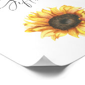 Brautparty mit Minimalistischer Sonnenblume Karten Poster (Ecke)