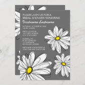 Brautparty mit modernen Daisy-Blume Einladung (Vorne/Hinten)