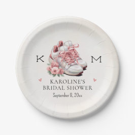 Brautparty "mit Monogramm florales Laufen" Pappteller