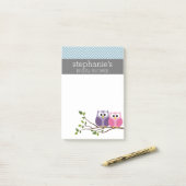 Brautparty mit Owl Couple auf Zweig Post-it Klebezettel (Auf Schreibtisch)