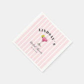 Brautparty mit Pink Stripe Cocktail Serviette (Ecke)
