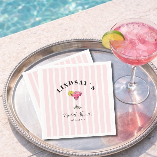 Brautparty mit Pink Stripe Cocktail Serviette